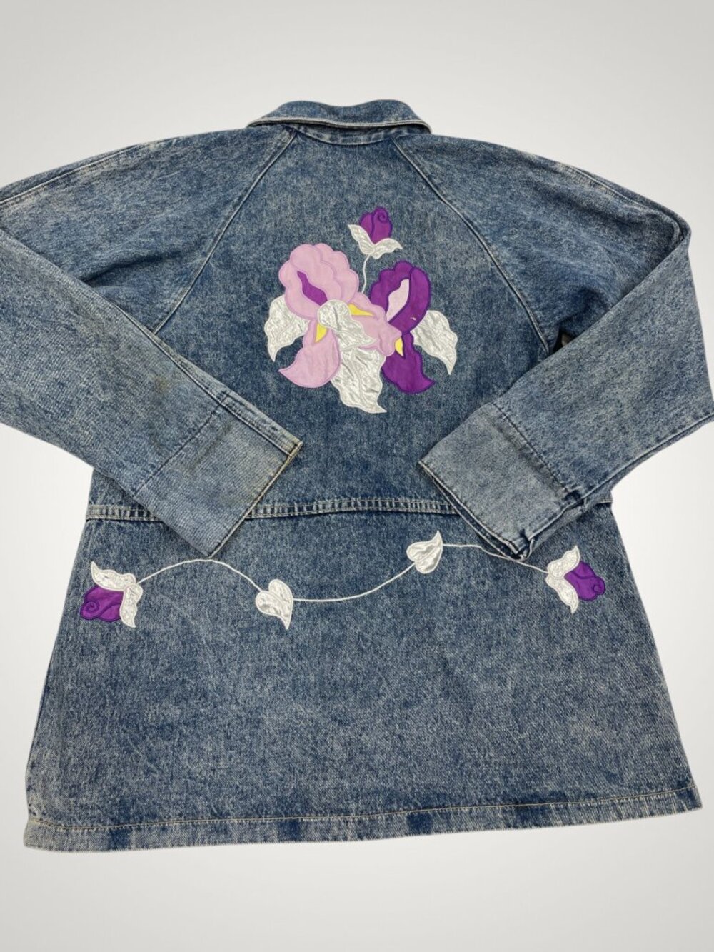 OshKosh B'Gosh Acid Wash Vintage Floral Y2K 90's Denim Chore Jacket Women's S - Picture 3 of 15